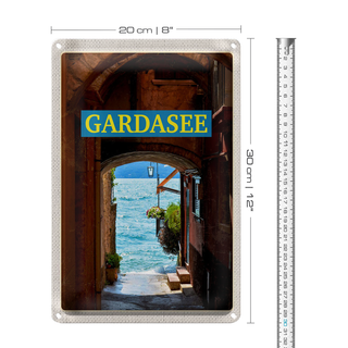 Blechschild Reise 20x30cm Gardasee Italien See Urlaub Sommer