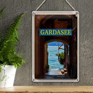 Blechschild Reise 20x30cm Gardasee Italien See Urlaub Sommer