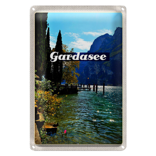 Blechschild Reise 20x30cm Gardasee Italien Natur Sonne