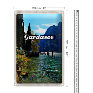 Blechschild Reise 20x30cm Gardasee Italien Natur Sonne