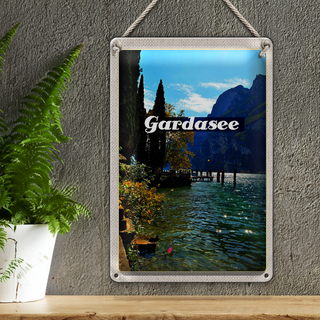 Blechschild Reise 20x30cm Gardasee Italien Natur Sonne