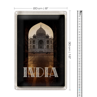 Blechschild Reise 20x30cm Indien Tempel Hinduismus Neu Delhi