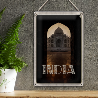 Blechschild Reise 20x30cm Indien Tempel Hinduismus Neu Delhi
