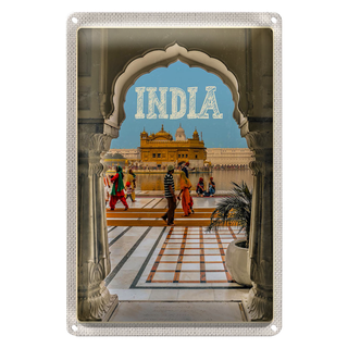 Blechschild Reise 20x30cm Indien Goldener Tempel Amritsar