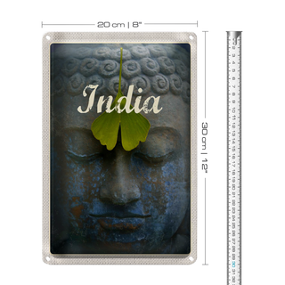 Blechschild Reise 20x30cm Indien Kopf Hindu Gott Blatt Gemälde