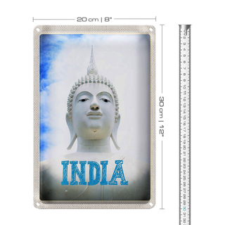 Blechschild Reise 20x30cm Indien Religion Hinduismus Skulptur