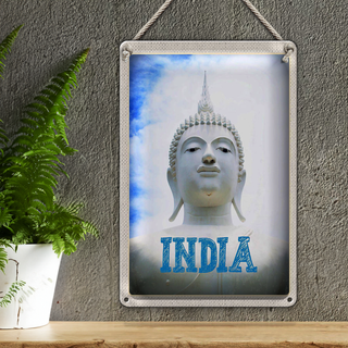 Blechschild Reise 20x30cm Indien Religion Hinduismus Skulptur