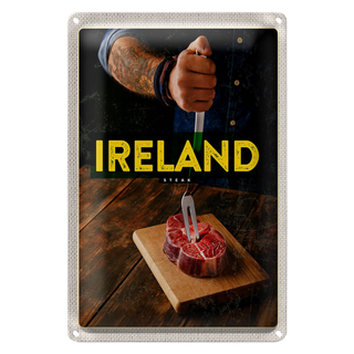 Blechschild Reise 20x30cm Irland irländisches Hereford Steak