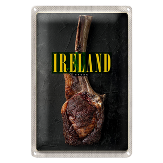 Blechschild Reise 20x30cm Irland Irisches Anbus Tomahawk Steak