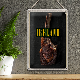 Blechschild Reise 20x30cm Irland Irisches Anbus Tomahawk Steak