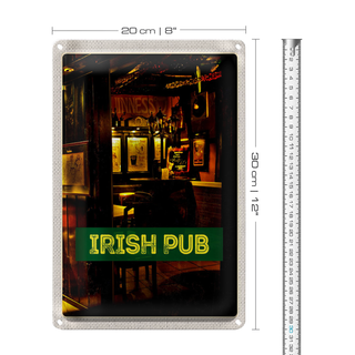 Blechschild Reise 20x30cm Irland Kneipe Irisches Pub Bier