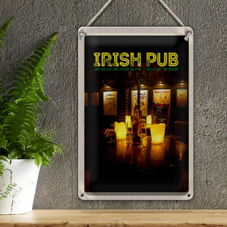 Blechschild Reise 20x30cm Irland Irisches Pub Wein Alkohol