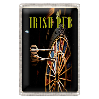 Blechschild Reise 20x30cm Irland Kneipen Spiel Dartboard