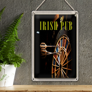 Blechschild Reise 20x30cm Irland Kneipen Spiel Dartboard