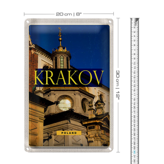 Blechschild Reise 20x30cm Krakow Sehenswürdigkeit Europa Reise