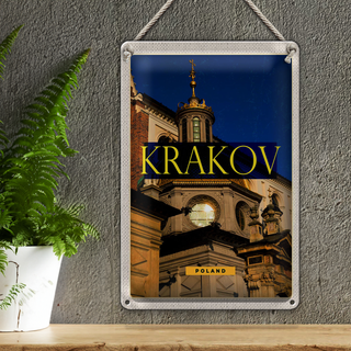 Blechschild Reise 20x30cm Krakow Sehenswürdigkeit Europa Reise