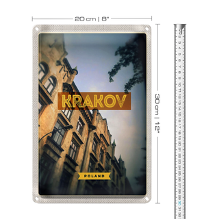 Blechschild Reise 20x30cm Krakow Hauptstadt Kleinpolen