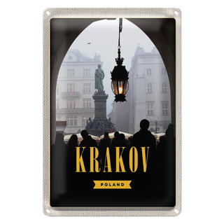 Blechschild Reise 20x30cm Krakow Stadt Basar Sehenswürdigkeit