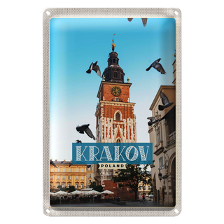 Blechschild Reise 20x30cm Krakow Polen Riese Europa Gemälde