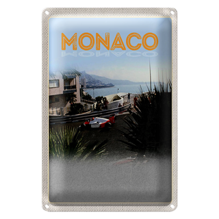 Blechschild Reise 20x30cm Monaco Frankreich Autorennen Strand