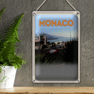 Blechschild Reise 20x30cm Monaco Frankreich Autorennen Strand
