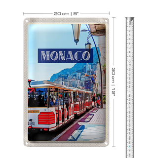 Blechschild Reise 20x30cm Monaco Frabkreich Tour Innenstadt Trip