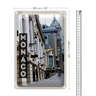 Blechschild Reise 20x30cm Monaco Frankreich Sehenswürdigkeiten
