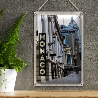 Blechschild Reise 20x30cm Monaco Frankreich Sehenswürdigkeiten