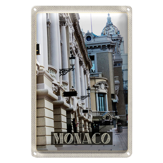 Blechschild Reise 20x30cm Monaco Frankreich Schiff Luxusstadt