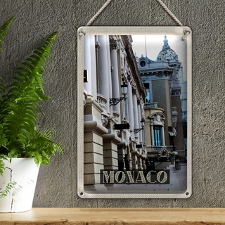 Blechschild Reise 20x30cm Monaco Frankreich Schiff Luxusstadt
