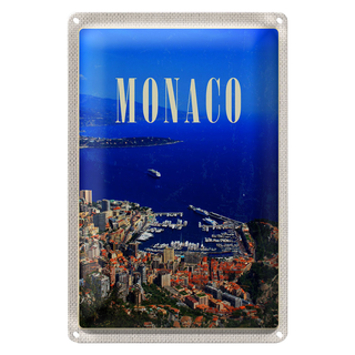 Blechschild Reise 20x30cm Monaco Frankreich Europa Trip