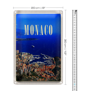Blechschild Reise 20x30cm Monaco Frankreich Europa Trip