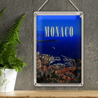 Blechschild Reise 20x30cm Monaco Frankreich Europa Trip