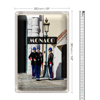 Blechschild Reise 20x30cm Monaco Urlaubsort Europa Trip