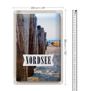 Blechschild Reise 20x30cm Nordsee Deutschland ebbe und flut