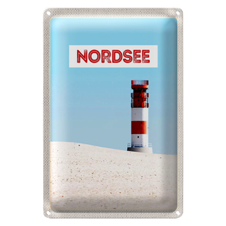 Blechschild Reise 20x30cm Nordsee Deutschland Meer Leuchtturm