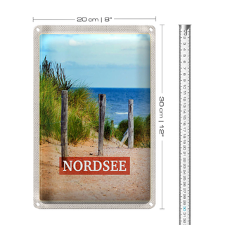 Blechschild Reise 20x30cm Nordsee Deutschland Strand Ruhe