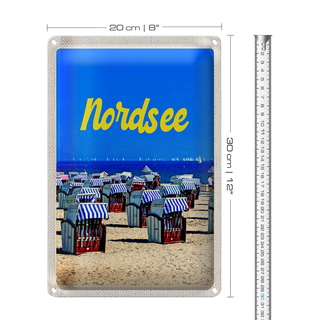 Blechschild Reise 20x30cm Nordsee Strand Meer
