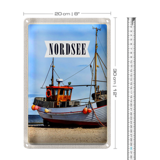 Blechschild Reise 20x30cm Nordsee Strand Reise Schiff Meer