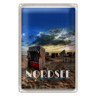 Blechschild Reise 20x30cm Nordsee Unwetter Gemälde