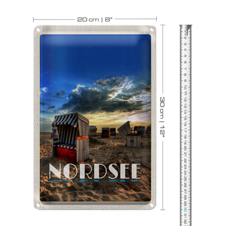 Blechschild Reise 20x30cm Nordsee Unwetter Gemälde