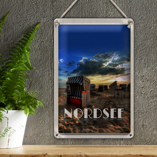 Blechschild Reise 20x30cm Nordsee Unwetter Gemälde