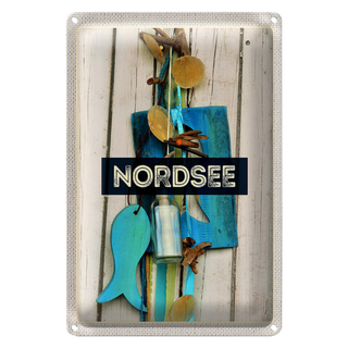 Blechschild Reise 20x30cm Nordsee Anhänger Fisch