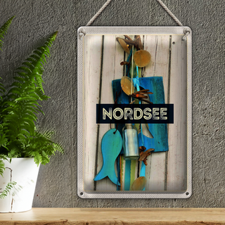 Blechschild Reise 20x30cm Nordsee Anhänger Fisch