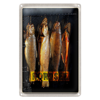 Blechschild Reise 20x30cm Nordsee Fisch Essen Delikatese Speisen