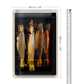 Blechschild Reise 20x30cm Nordsee Fisch Essen Delikatese Speisen
