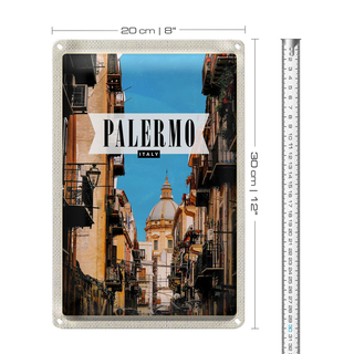 Blechschild Reise 20x30cm Palermo Italien Architektur
