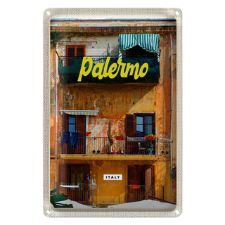 Blechschild Reise 20x30cm Palermo Italien Gebäude Urlaubsort