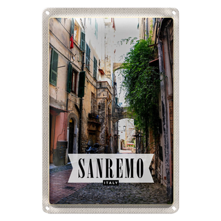 Blechschild Reise 20x30cm Sanremo Italien Ansicht Architektur