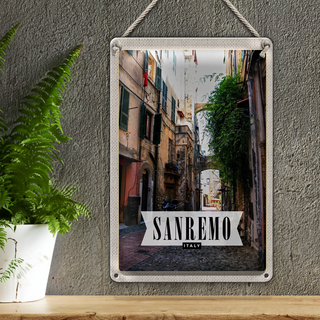 Blechschild Reise 20x30cm Sanremo Italien Ansicht Architektur